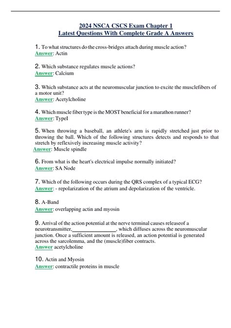 nsca cscs exam questions